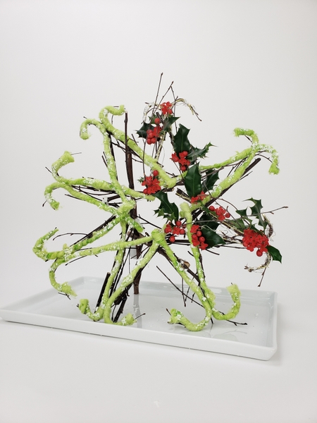 Take a bough it’s Christmas time flower arrangement by Christine de Beer