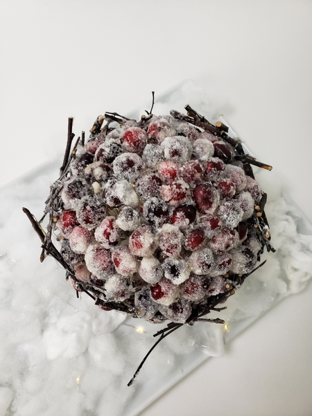 Cranberry ball for winter decorating