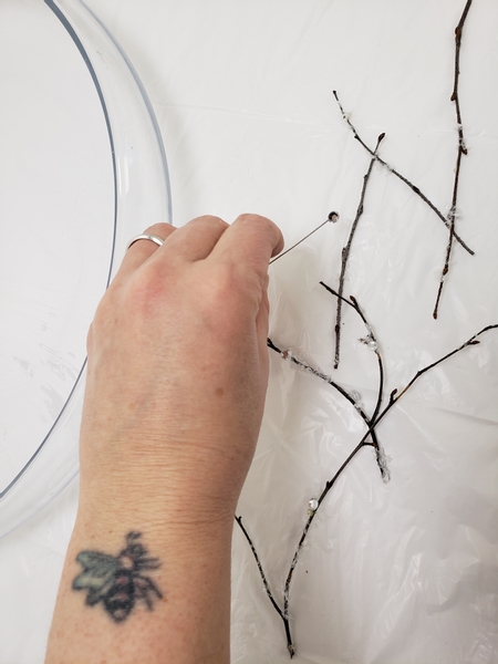 Prepare a generous bunch of winter twigs for the armature