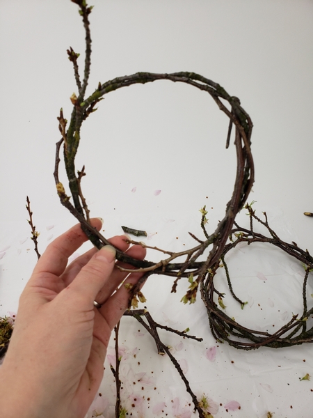 Add a few more twigs and weave them into a wreath