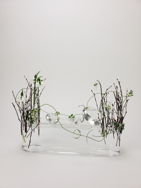 Snow… drops flower arrangement by Christine de Beer