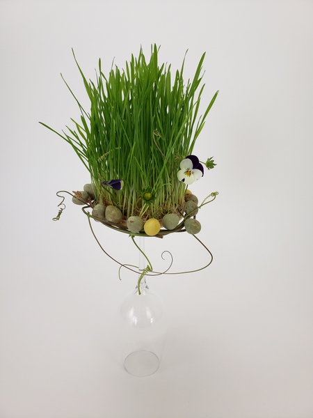 To grow a patch of grass  of our very own floral art design by Christine de Beer
