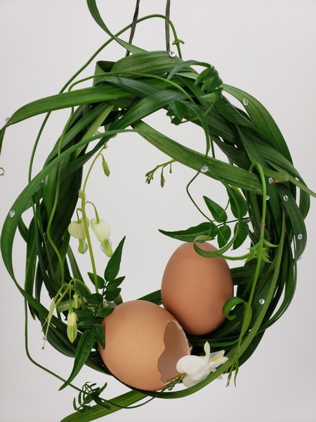 Weave an Easter design from floral elements from your garden