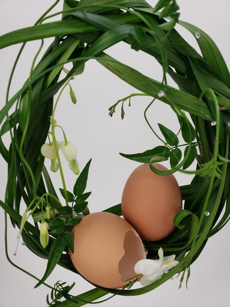 White bleeding hearts for an Easter flower arrangement