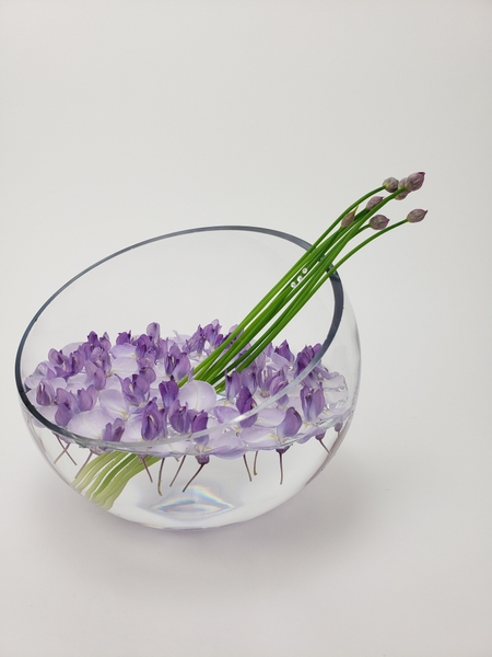 Purple haze… float floral arrangement by Christine de Beer