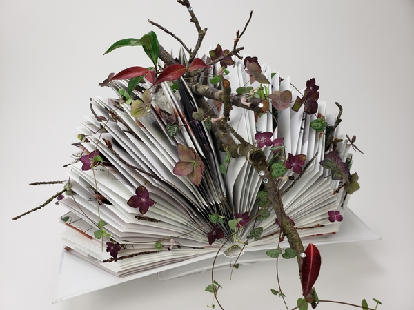 Fold a book to display your garden flowers for autumn
