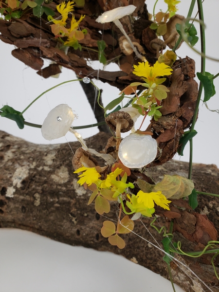 Canary vine flowers in a flower arrangement for autumn