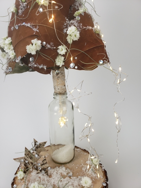 Star and Magnolia leaf Christmas tree craft