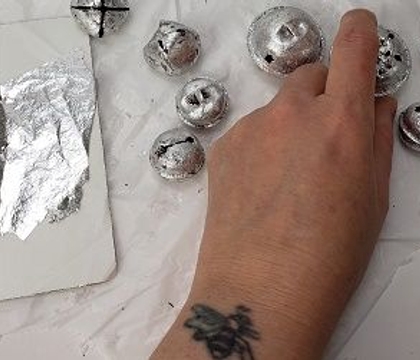 A Very Merry Gilded Paper Ornament and Yule Log Trendy Christmas/New Year’s Cheer