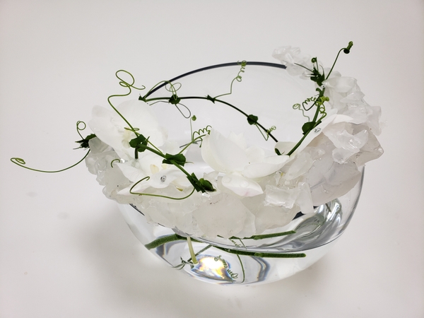 Winter minimal floral design that looks like ice