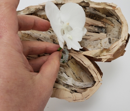 Craft a birch bark bud vase topper for a openhearted Valentine's display