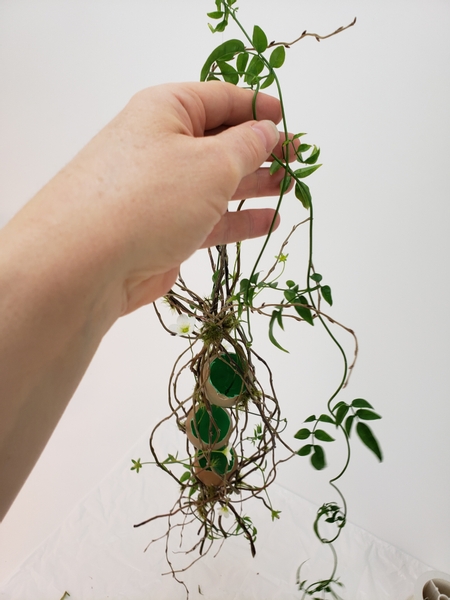 Add in a few fresh jasmine vines to twine over and around the willow armature