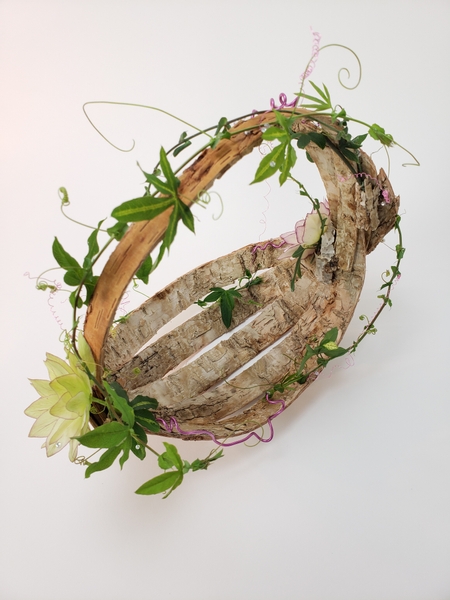 Craft a birch bark basket for a sustainable Easter floral design