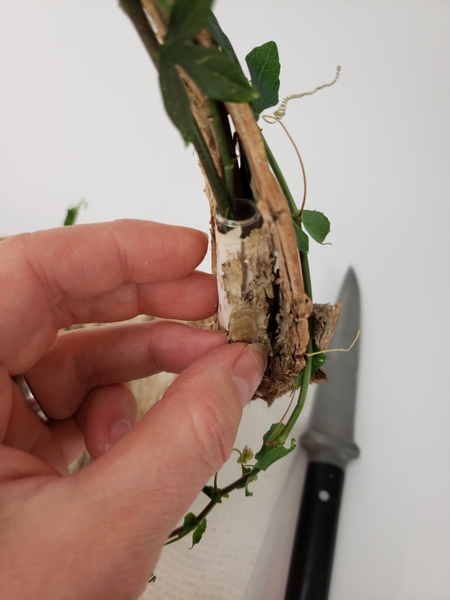 Glue in tiny water tubes for help all the fresh plant material to remain hydrated