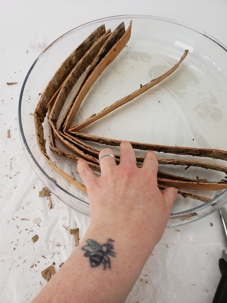 Soak the strips overnight in warm water