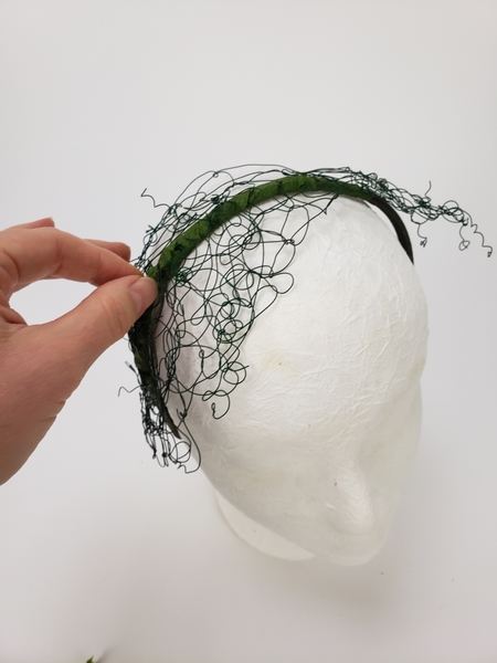 The fascinator headband and base are now ready to design with