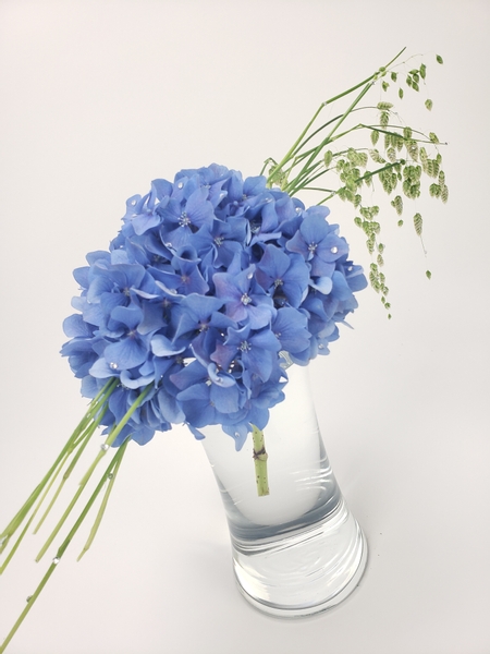 Beautiful blue hydrangea in a summer flower arrangement