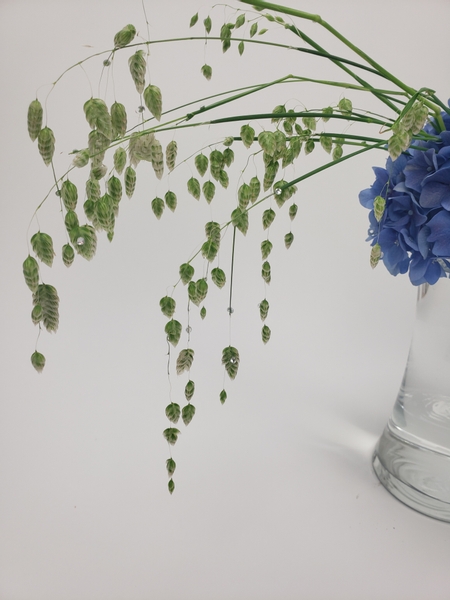 Creating raindrops from Quaking Grass for a floral art design