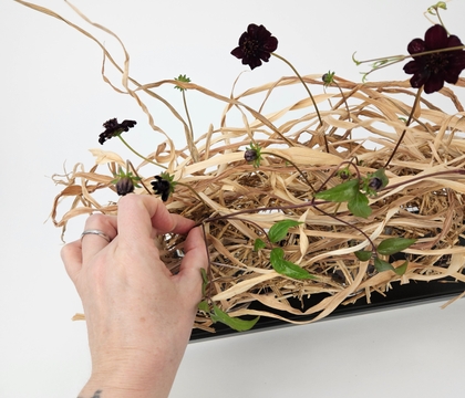 Controlled chaos straw and dried foliage armature