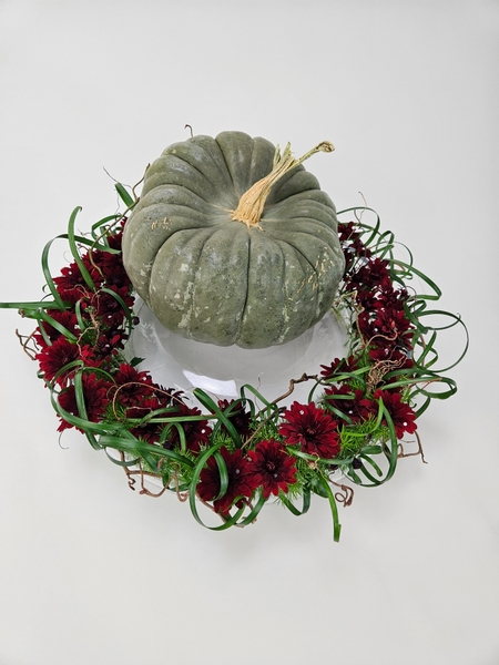 A light and airy pumpkin display for a rustic Thanksgiving