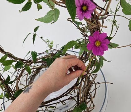 Four wreath harvest basket that looks like it grew that way… because now some of it still is!