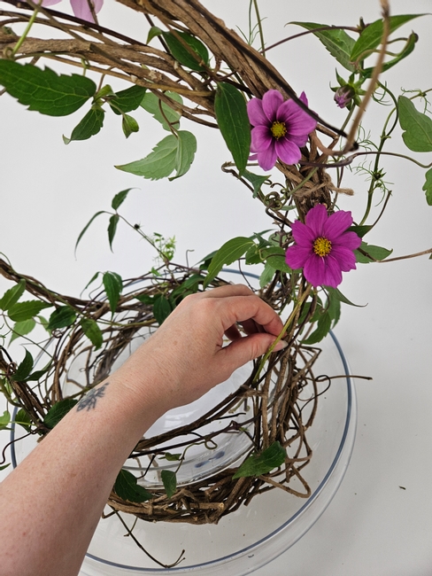 Four wreath harvest basket that looks like it grew that way… because now some of it still is!