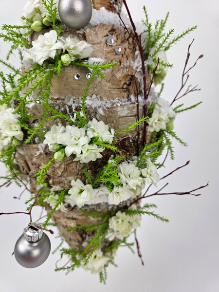 Kalanchoe succulent flowers in a Christmas design