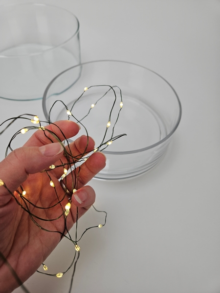 Scrunch up a battery powered fairy light string