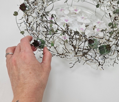 Stachys byzantina gifts on a snow drift Christmas table scape