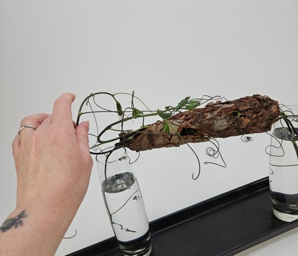 Draw a vine (or three) through a Bark base