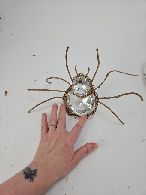 Incy Wincy Sparkle spider with a spicy wreath all around beside her